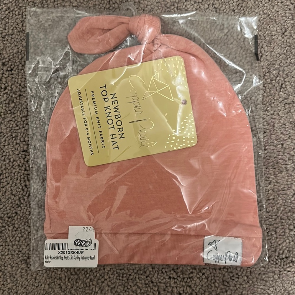 Copper Pearl Baby Beanie 0-4 Months